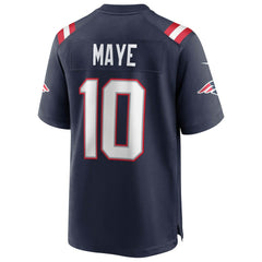 Nike Drake Maye New England Patriots Super Bowl LX Patch Game Jersey Navy