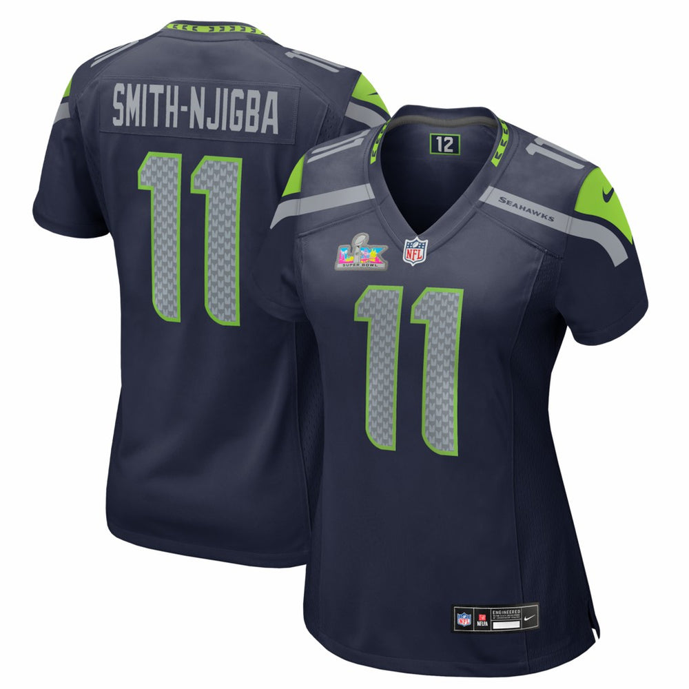 Nike Jaxon Smith-Njigba Seattle Seahawks Women's Super Bowl LX Patch Game Jersey College Navy