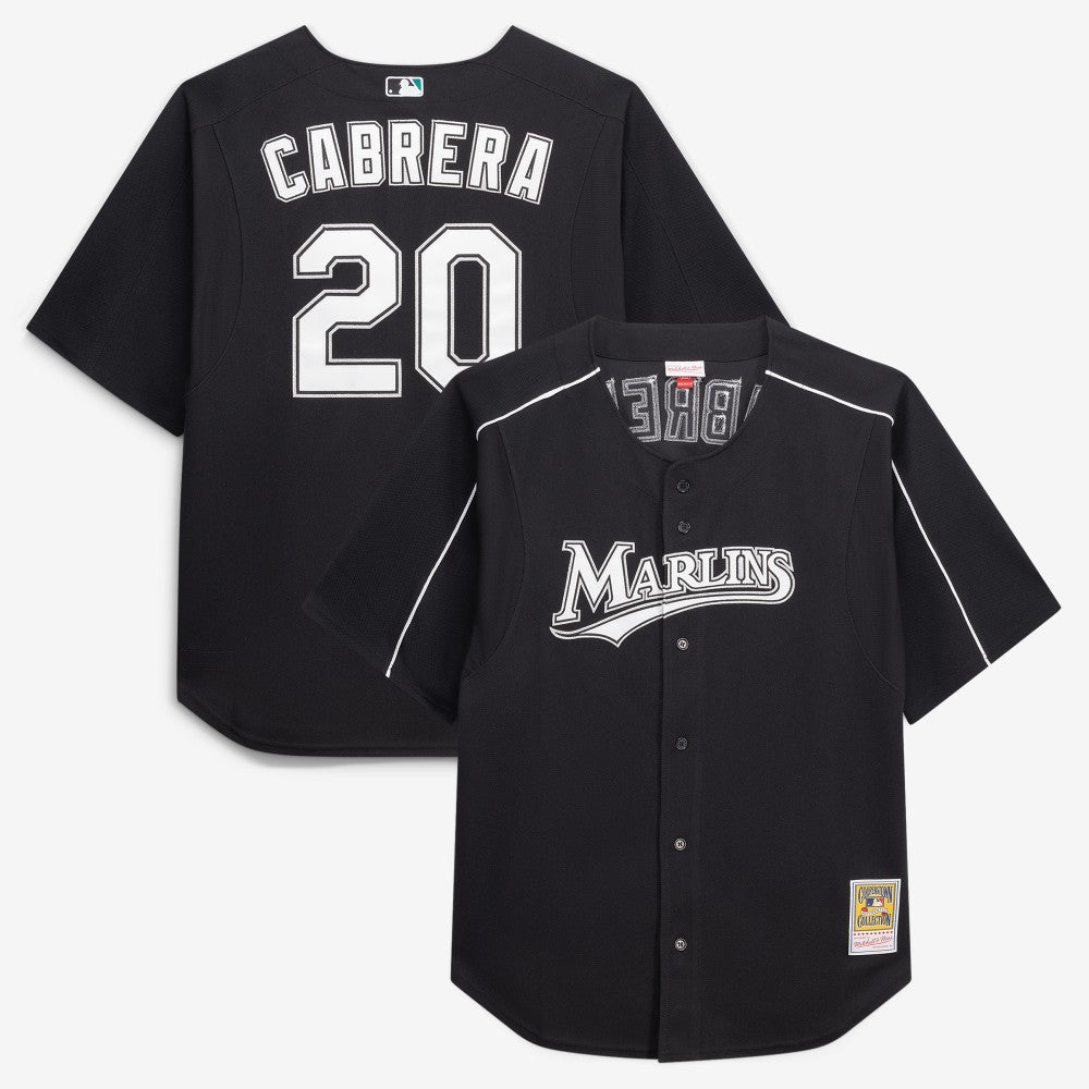 Miguel Cabrera Miami Marlins Mitchell & Ness Big & Tall Cooperstown Mesh Batting Practice Jersey - Black - Mitchell & Ness Online