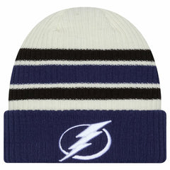 Tampa Bay Lightning New Era Vintage Cuffed Knit Hat - Cream/Blue - NHL 203787573