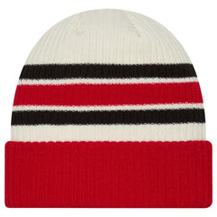 Carolina Hurricanes New Era Vintage Cuffed Knit Hat - Cream/Red - NHL 203787574