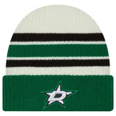 Dallas Stars New Era Vintage Cuffed Knit Hat - Cream/Kelly Green - NHL 203787576