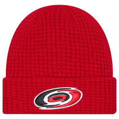 Carolina Hurricanes New Era Waffle Cuffed Knit Hat - Red - NHL 203787579
