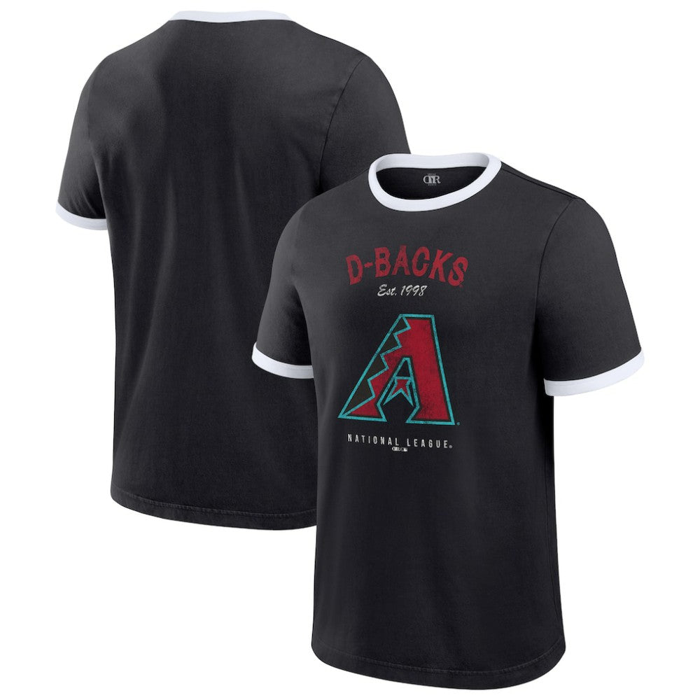 Arizona Diamondbacks Darius Rucker Collection by Fanatics Washed Ringer T-Shirt - Black - Fanatics Sale