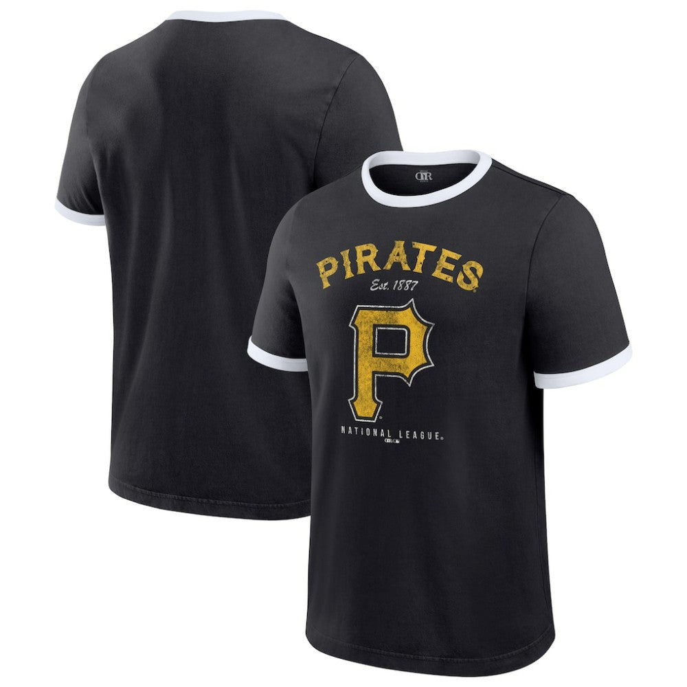 Pittsburgh Pirates Darius Rucker Collection by Fanatics Washed Ringer T-Shirt - Black - Fanatics Lifestyle