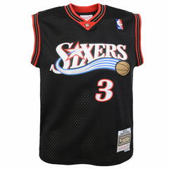 Allen Iverson Philadelphia 76ers Youth 2000-01 Swingman Road Jersey Black | Mitchell & Ness Lifestyle