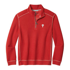 Philadelphia Phillies Tommy Bahama Montego Bay Half-Zip Sweatshirt - Red - MLB Sale