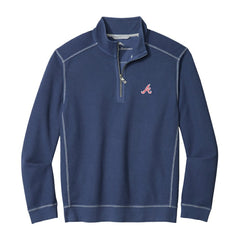 Atlanta Braves Tommy Bahama Montego Bay Half-Zip Sweatshirt - Navy - MLB Lifestyle