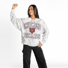 Chicago Bears Gameday Couture Women's Whiteout Oversized Premium Fleece Sweatshirt Arctic Camo