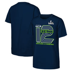 Fanatics Seattle Seahawks Youth Super Bowl LX Champions Hometown Collection T-Shirt College Navy