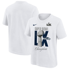 Nike Seattle Seahawks Youth Super Bowl LX Champions Lombardi Trophy T-Shirt White