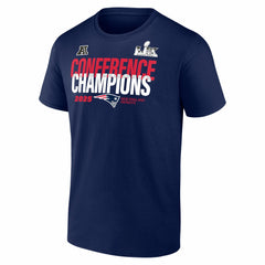 Fanatics New England Patriots 2025 AFC Champions Big & Tall Right Side Draw T-Shirt Navy