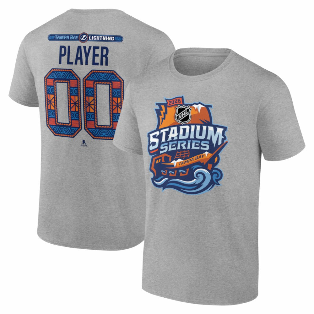 Tampa Bay Lightning 2026 NHL Stadium Series Personalized Name & Number T-Shirt - Gray - NHL 203794846