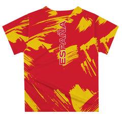 Spain National Team Vive La Fete Youth Paint Brush T-Shirt Red