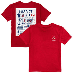France National Team Vive La Fete Youth Impressions Artwork T-Shirt Red