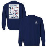 France National Team Vive La Fete Women's Impressions Artwork Sweatshirt Navy