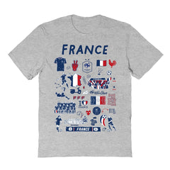 France National Team Vive La Fete Women's Impressions Artwork Fitted T-Shirt Gray