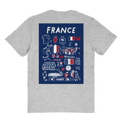 France National Team Vive La Fete Women's Impressions Artwork Fitted T-Shirt Gray