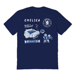 Chelsea Vive La Fete Youth Impressions Icons T-Shirt Navy
