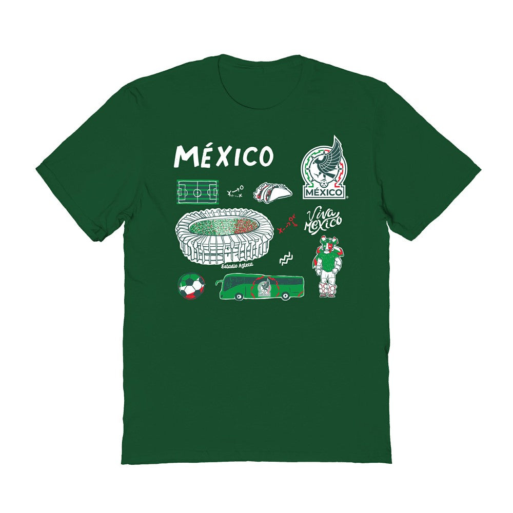 Mexico National Team Vive La Fete Women's Impressions Icons T-Shirt Green