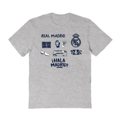 Real Madrid Vive La Fete Women's Impressions Icons T-Shirt Gray