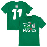 Santiago Gimenez Mexico National Team Vive La Fete Youth Player Name & Number Chilena Style T-Shirt Green