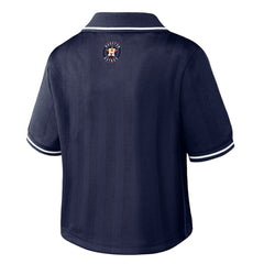 Houston Astros WEAR by Erin Andrews Women's Cropped Polo - Navy - MLB Online