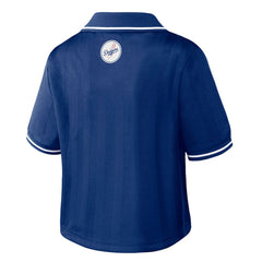Los Angeles Dodgers WEAR by Erin Andrews Women's Cropped Polo - Royal - MLB Lifestyle