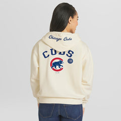 Chicago Cubs WEAR by Erin Andrews Women's Full-Zip Hoodie - Cream - MLB Sale