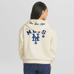 New York Mets WEAR by Erin Andrews Women's Full-Zip Hoodie - Cream - MLB Lifestyle