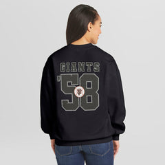 San Francisco Giants WEAR by Erin Andrews Women's Heavyweight Crew Neck Sweatshirt - Black - MLB Online
