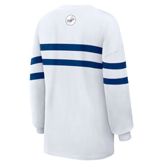 Los Angeles Dodgers WEAR by Erin Andrews Women's Oversized Long Sleeve Striped T-Shirt - White - MLB on Sale