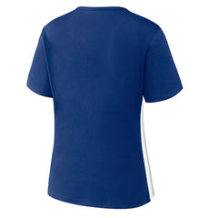 Los Angeles Dodgers WEAR by Erin Andrews Women's Notch Neck Cropped T-Shirt - Royal - MLB Discount