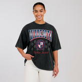Minnesota Twins WEAR by Erin Andrews Women's Oversized Boyfriend T-Shirt - Black - MLB Lifestyle