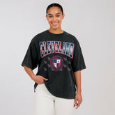 Cleveland Guardians WEAR by Erin Andrews Women's Oversized Boyfriend T-Shirt - Black - MLB Discount