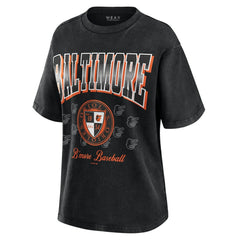 Baltimore Orioles WEAR by Erin Andrews Women's Oversized Boyfriend T-Shirt - Black - MLB Discount