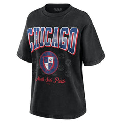 Chicago Cubs WEAR by Erin Andrews Women's Oversized Boyfriend T-Shirt - Black - MLB Discount