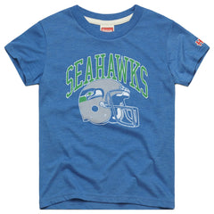 Seattle Seahawks Homage Youth Retro Helmet Tri-Blend T-Shirt Royal