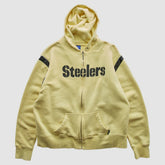 Fanatics Pittsburgh Steelers Reebok 2000s Hooded Full Zip Sweatshirt Yellow Vintage