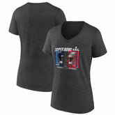 Fanatics New England Patriots vs. Seattle Seahawks Women's Super Bowl LX Matchup Plus Size Final Battle V-Neck T-Shirt Heather Charcoal