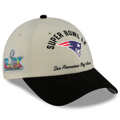 New England Patriots New Era Super Bowl LX 9FORTY Adjustable Hat Cream/Black