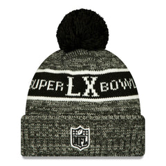 New England Patriots New Era Super Bowl LX Cuffed Knit Hat with Pom Black
