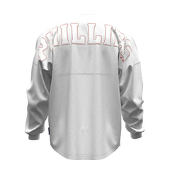 Philadelphia Phillies Fanatics Women's Baseball Stitch Spirit Jersey Long Sleeve T-Shirt - White - Fanatics Sale