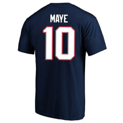 Fanatics Drake Maye New England Patriots Super Bowl LX Patch Big & Tall Name & Number T-Shirt Navy