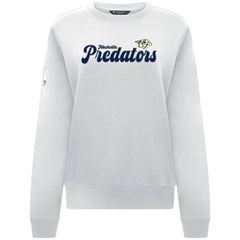 Nashville Predators Levelwear Women's Yvette Big Script Tri-Blend Sweatshirt - White - NHL 203809123