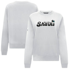 San Jose Sharks Levelwear Women's Yvette Big Script Tri-Blend Sweatshirt - White - NHL 203809129