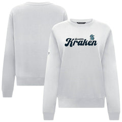 Seattle Kraken Levelwear Women's Yvette Big Script Tri-Blend Sweatshirt - White - NHL 203809130