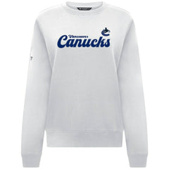 Vancouver Canucks Levelwear Women's Yvette Big Script Tri-Blend Sweatshirt - White - NHL 203809136