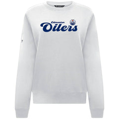 Edmonton Oilers Levelwear Women's Yvette Big Script Tri-Blend Sweatshirt - White - NHL 203809140