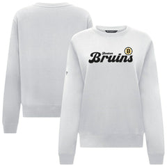 Boston Bruins Levelwear Women's Yvette Big Script Tri-Blend Sweatshirt - White - NHL 203809145